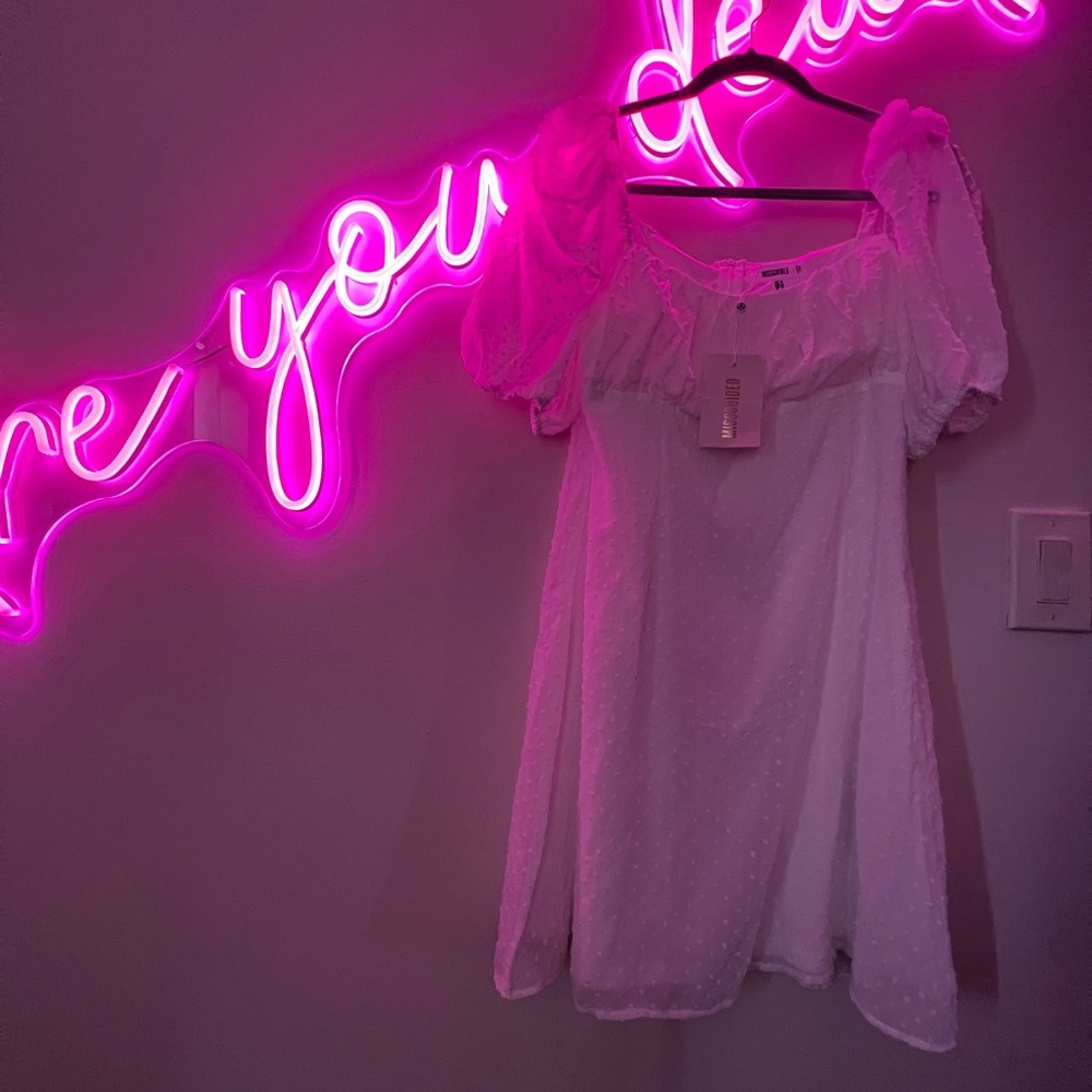 Missguided Swiss Dot Mesh Mini Dress